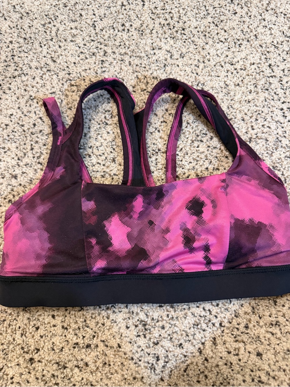 lululemon athletica Pink & Purple Printed Racerback Sports Bra